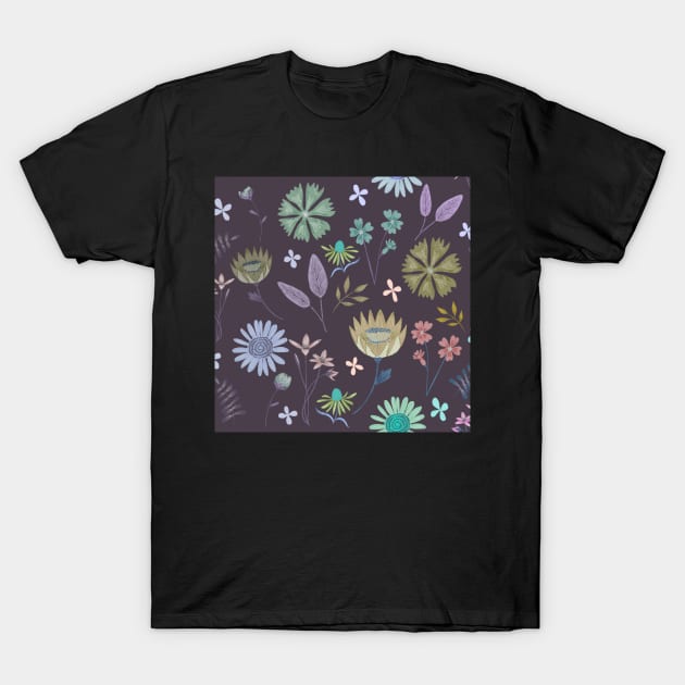 Wild flowers print T-Shirt by Papergrape